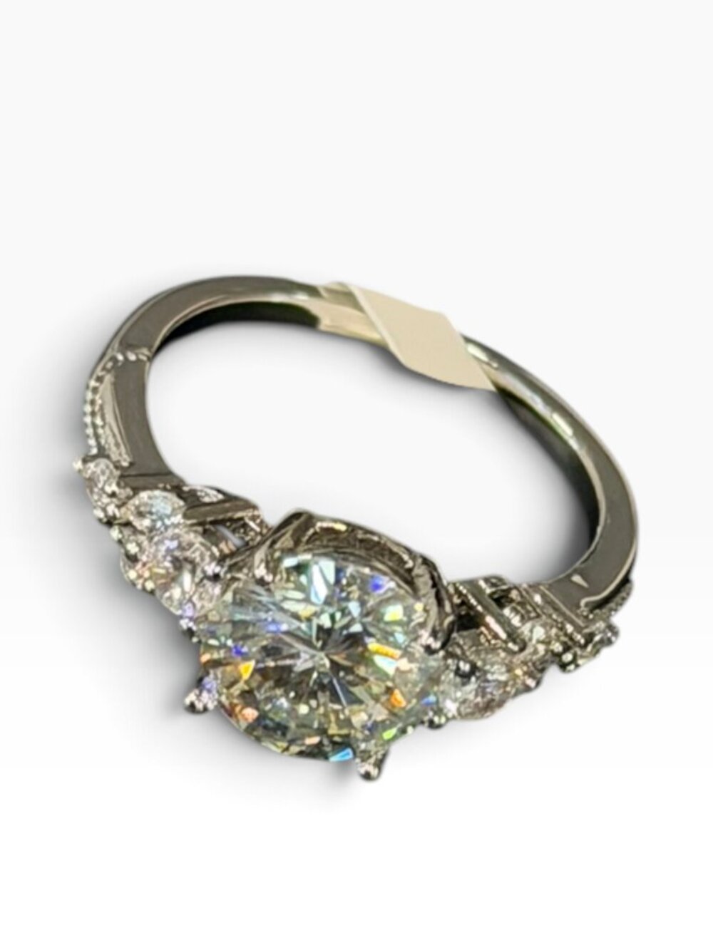 Moissanite vintage-inspired three-stone (2ct/size 6)